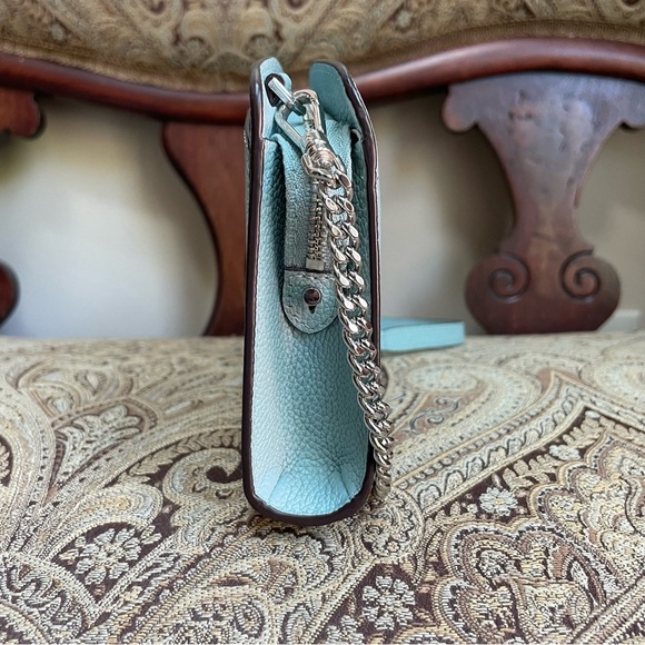 Kate Spade Margaux Small Crossbody Bag Hazy Blue Leather Chain Strap Retail $225 - Picture 9 of 16